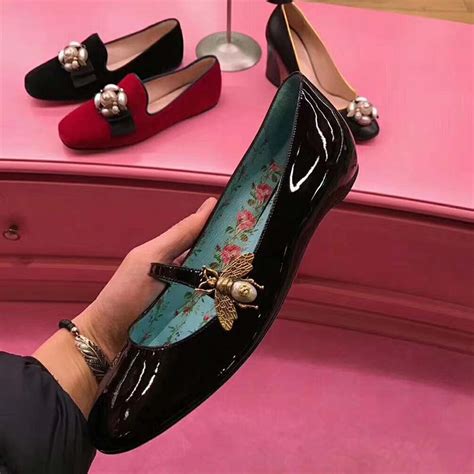 gucci flat heel shoes|gucci flat shoes for ladies.